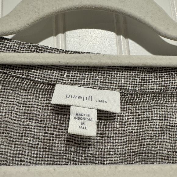 J Jill Pure Jill Linen Top Open Weave Size Medium Tall - Picture 3 of 5